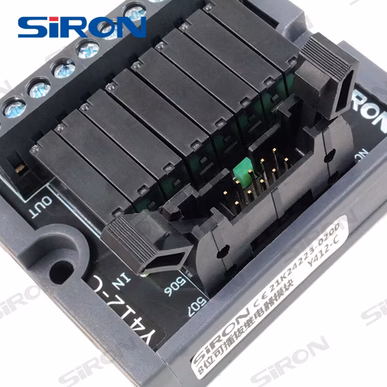 Siron Y412 Mil 接続ネジ LED は 8 チャンネル 24V リレー モジュールを示します